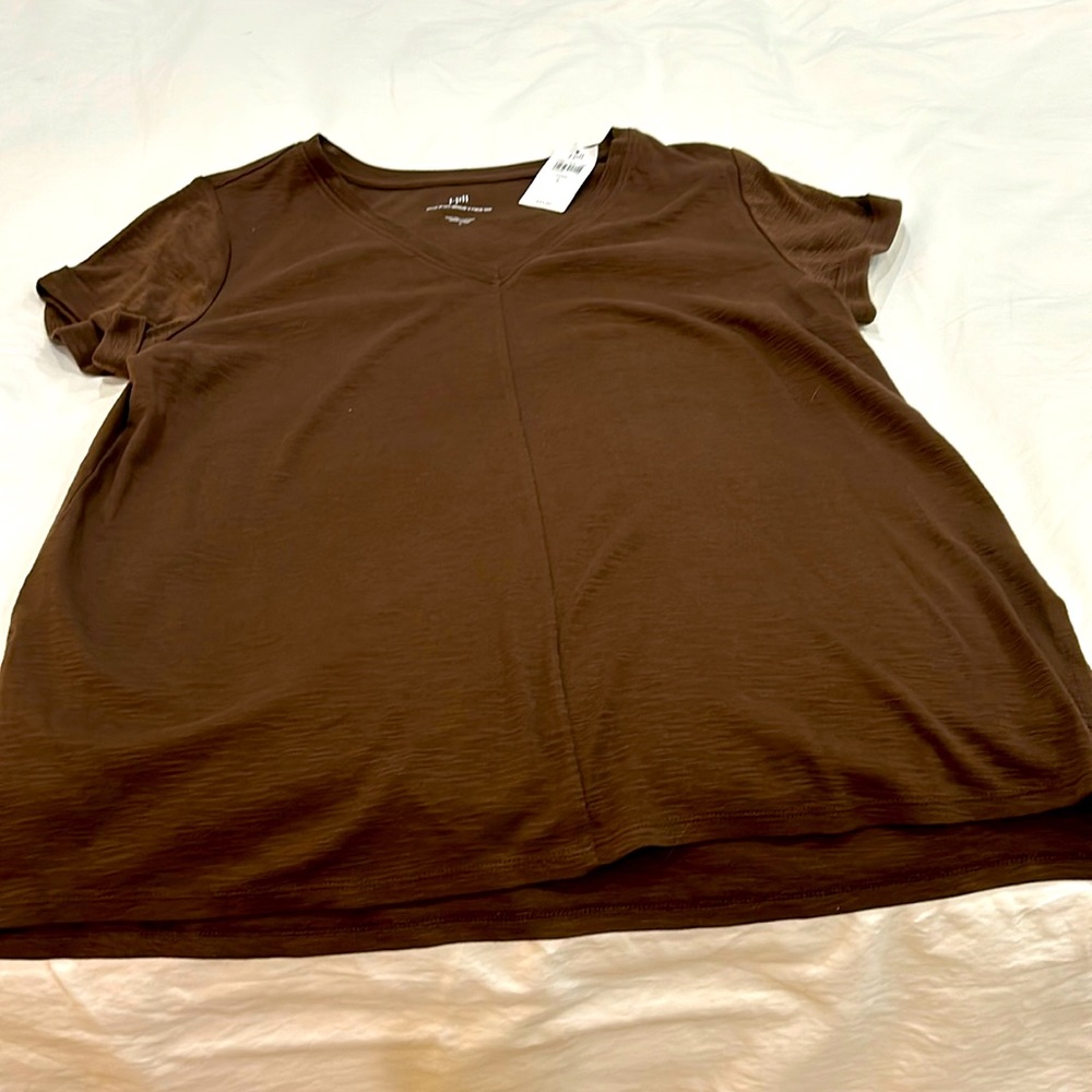 J. Jill women’s chocolate brown t-shirt NWT